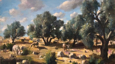 Ilan Baruch - Olive trees - Kings Gallery - Fine Art - Jerusalem - Famous artist -oil painting.