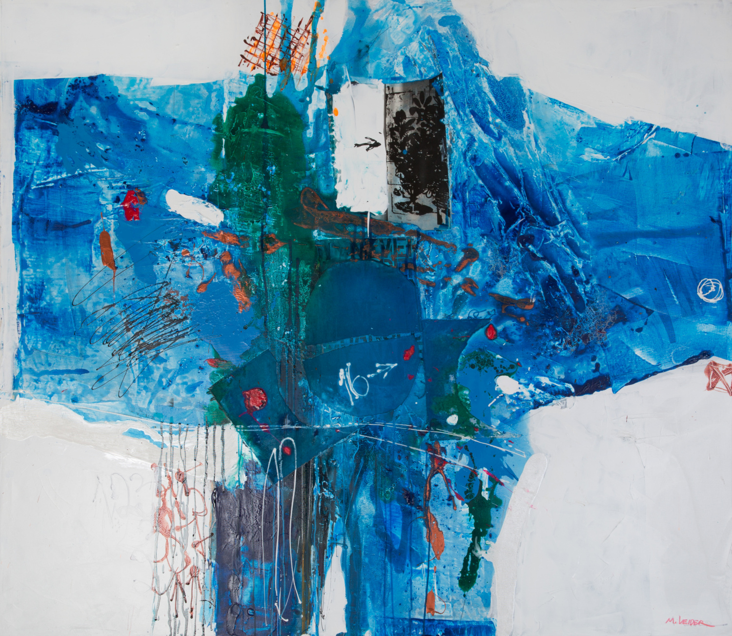 Moshe Leider - Blue Abstract -Kings Gallery - Jerusalem - International artist - Gallery in Jerusalem.